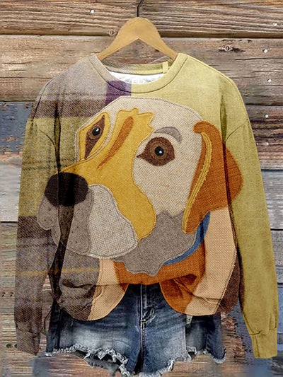 Cute Dog Art Print Casual  Sweatshirt