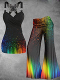 Women's Rainbow Gradient Art Two-Piece Sets