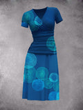 Women's Vintage Abstract Geometric Print Maxi Dress