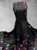 Women's Vintage Art Polka Dot Print Art Dress