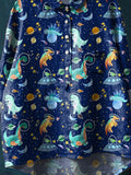 Vintage Lovely Animals Art Print Casual Cotton And Linen Shirt