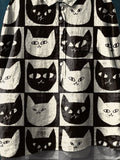 Vintage Lovely Cats Art Print Casual Cotton And Linen Shirt