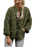 Women’s Solid Color Cotton Jacket With Pockets Armygreen / S