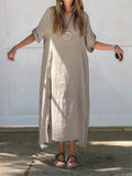 Women’s Linen Cotton Dress Sand / S