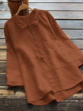 Women’s Plain Color Casual Top Camel / S