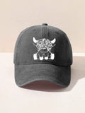 Highland Cow Cute Casual Print Hats