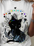 Women's   Animal  Rainbow And Cat T-shirt