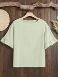 Women’s Solid Color Loose Elegant Casual Cotton And Linen Shirt