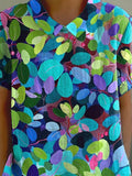 Summer Forest Art Printed Women’s Casual Cotton And Linen Shirt