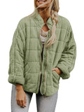 Women’s Solid Color Cotton Jacket With Pockets Green / S