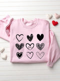 Valentine's Day Couple Love Print Casual Sweatshirt