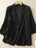 Women’s Cotton And Linen Spring And Sumnmer Suit Jacket Black / L