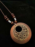 Women’s Ethnic Style Wood And Alloy Long Chain Necklace Skeletonflower / Onesize