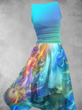 Women's Vintage Art Ombre Print Art Dress