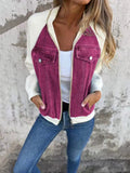 Women’s Denim Patchwork Casual Jacket Pink / S