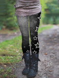 Shining Starry Casual Print Leggings Colorful / S