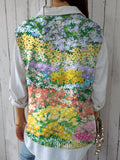 Blooming Summer Floral Field Pattern Printed Women’s Versatile Knitted Vest