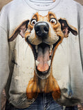 Funny Dog Art Design Print Casual Sweatshirt