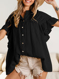 Women’s Summer Ruffle Sleeve Blouse Black / S