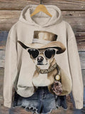 Funny Dog Art Print Casual Hoodie Sweatshirt