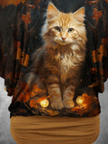 Women's Cat Animal Two Piece Suit Top
