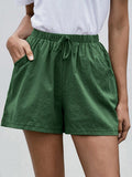 Women’s Linen Casual Summer Shorts Armygreen / S