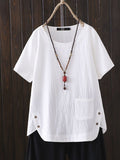 Women’s Plain Color Casual Top White / M