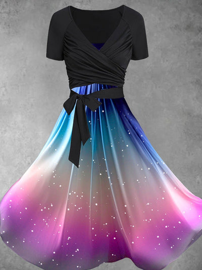 Women's Summer Gradient Art Design Two Piece Dress