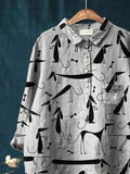 Dachshund Art Print Casual Cotton And Linen Shirt