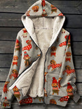 Dachshund Dog Lover Art Print Waffle Plush Thick Long-Sleeved Hooded Coat Multicolor / S