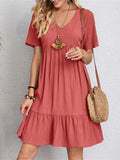 Flowing Dresses In Cotton And Linen Red / S