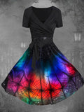 Women's Gothic Rainbow Art Design Two Piece Dress