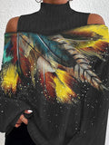 Women's Feather Art Design Casual Sweatshirt