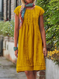 Women’s Summer Mid-Length Dress Yellow / S