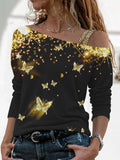 Women's Butterfly Sparkle Casual Top