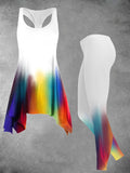 Women's Gradient Art Rainbow Two-Piece Sets