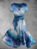 Women's Summer Tie Dye Gradient Art Two Piece Dress