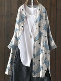 Bunny Repeat Pattern Printed Women’s Loose Casual Top Jacket Bluewhite / S