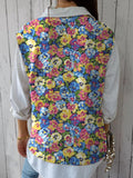 Lovely Summer Pansy Seamless Pattern Printed Women’s Versatile Knitted Vest