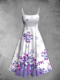 Women's Floral Elegant and Charming Camisole Two-Piece Dress