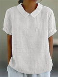 Women’s Casual Cotton And Linen Shirt White / S