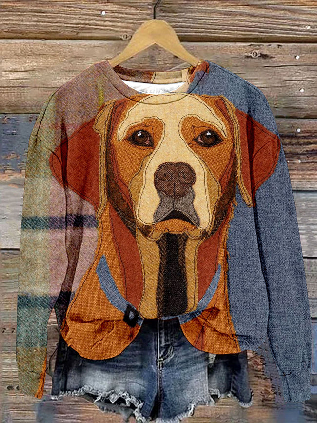 Cute Dog Art Print Casual  Sweatshirt