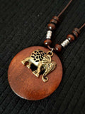 Women’s Ethnic Style Wood And Alloy Long Chain Necklace Elephant / Onesize