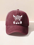 Highland Cow Cute Casual Print Hats