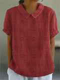 Women’s Casual Cotton And Linen Shirt Maroon / S