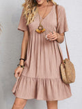 Flowing Dresses In Cotton And Linen Pink / S