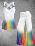 Women's Gradient Art Rainbo Two-Piece Sets