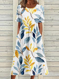 Boho Floral Print Loose Flowy Long Dresses Multicolor3 / S