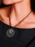 Women’s Ethnic Style Wood And Alloy Long Chain Necklace Flower / Onesize