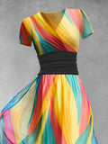 Women's Rainbow Tie Dye Ombre Art Dress